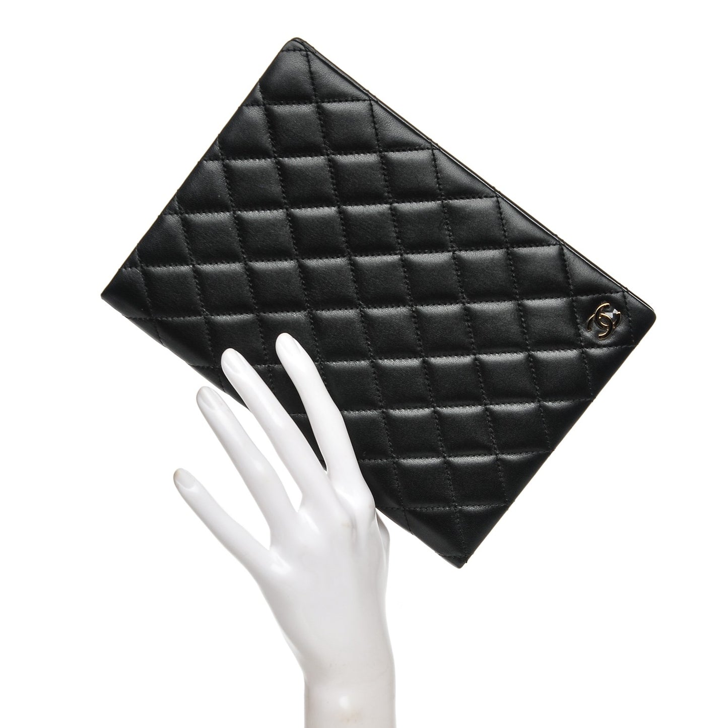 Lambskin Quilted Notebook Black