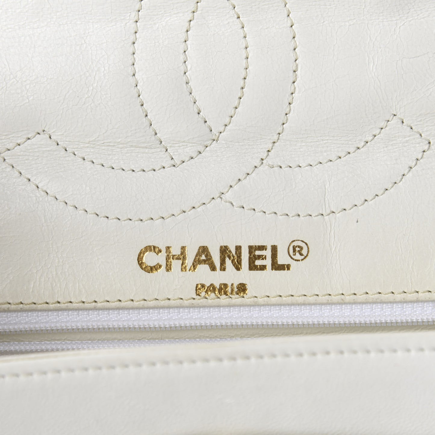 Lambskin Quilted Medium Double Flap White