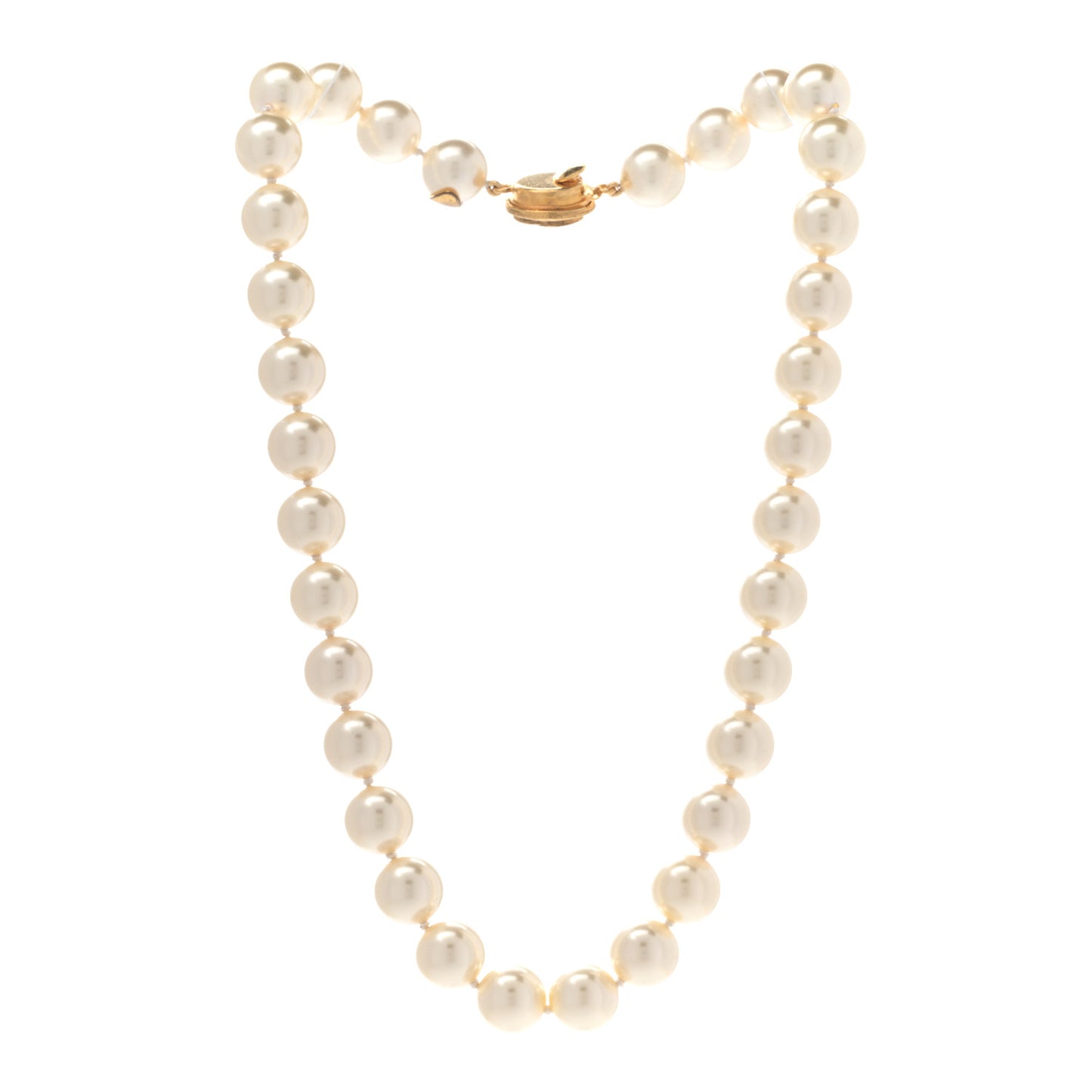 Pearl Crystal Short Necklace Gold