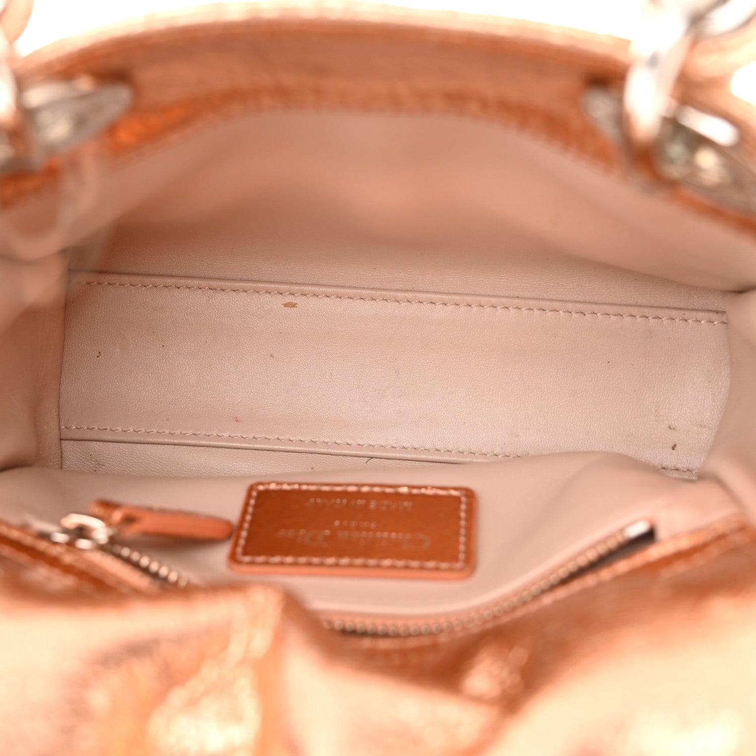 Christian Dior Metallic Cannage Mini Lady Dior Pink 5 of 10