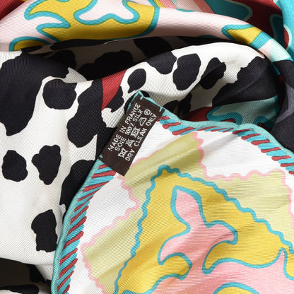 Hermes Silk Appaloosa Des Steppes Scarf 90 Creme Black Vert 5 of 5