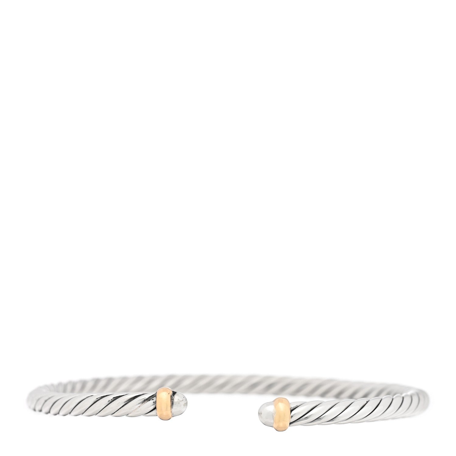 David Yurman Sterling Silver 14K Yellow Gold 4mm Cable Classics Bracelet 1 of 3