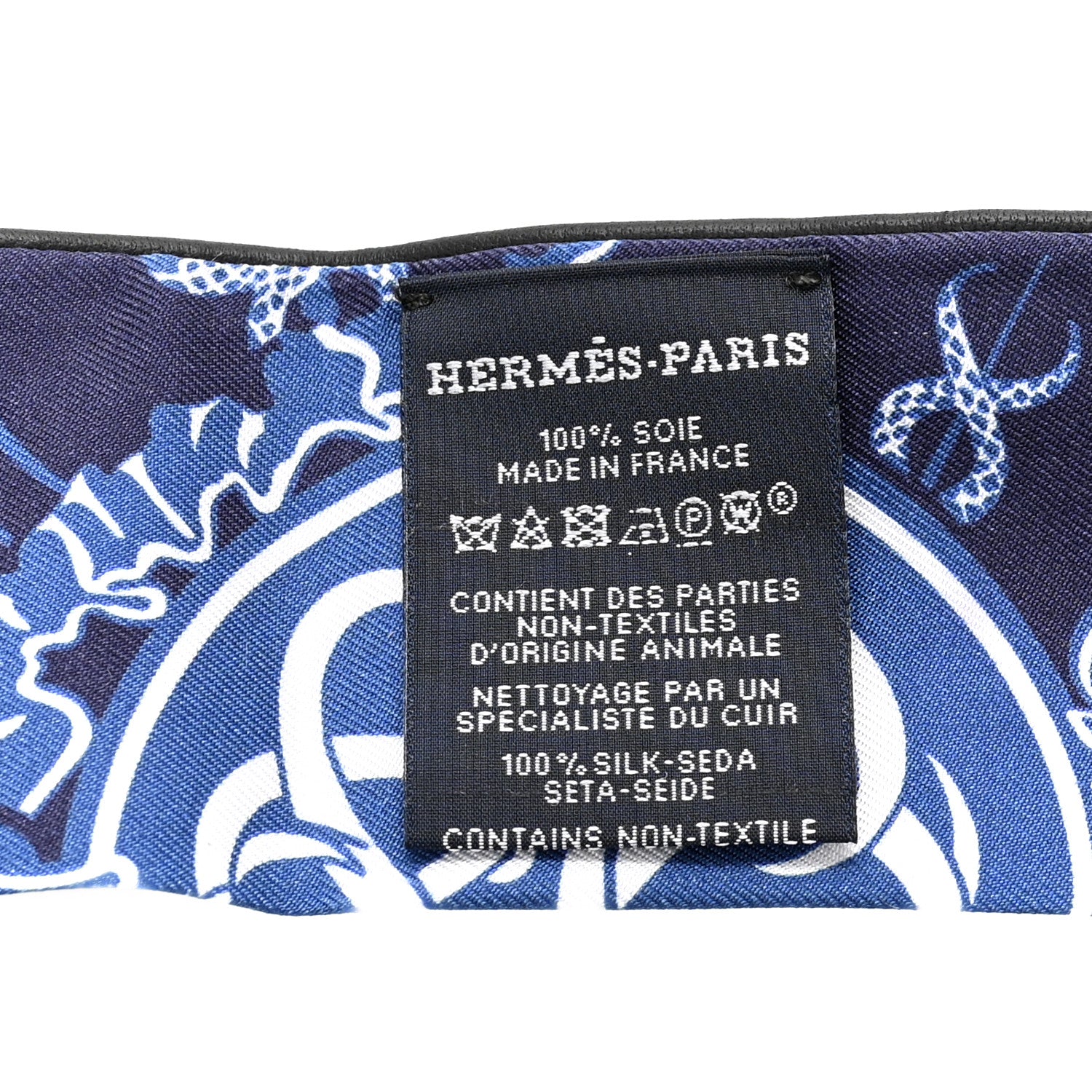 Hermes Silk Ex-Libris Forever Twilly Black Marine White 3 of 5