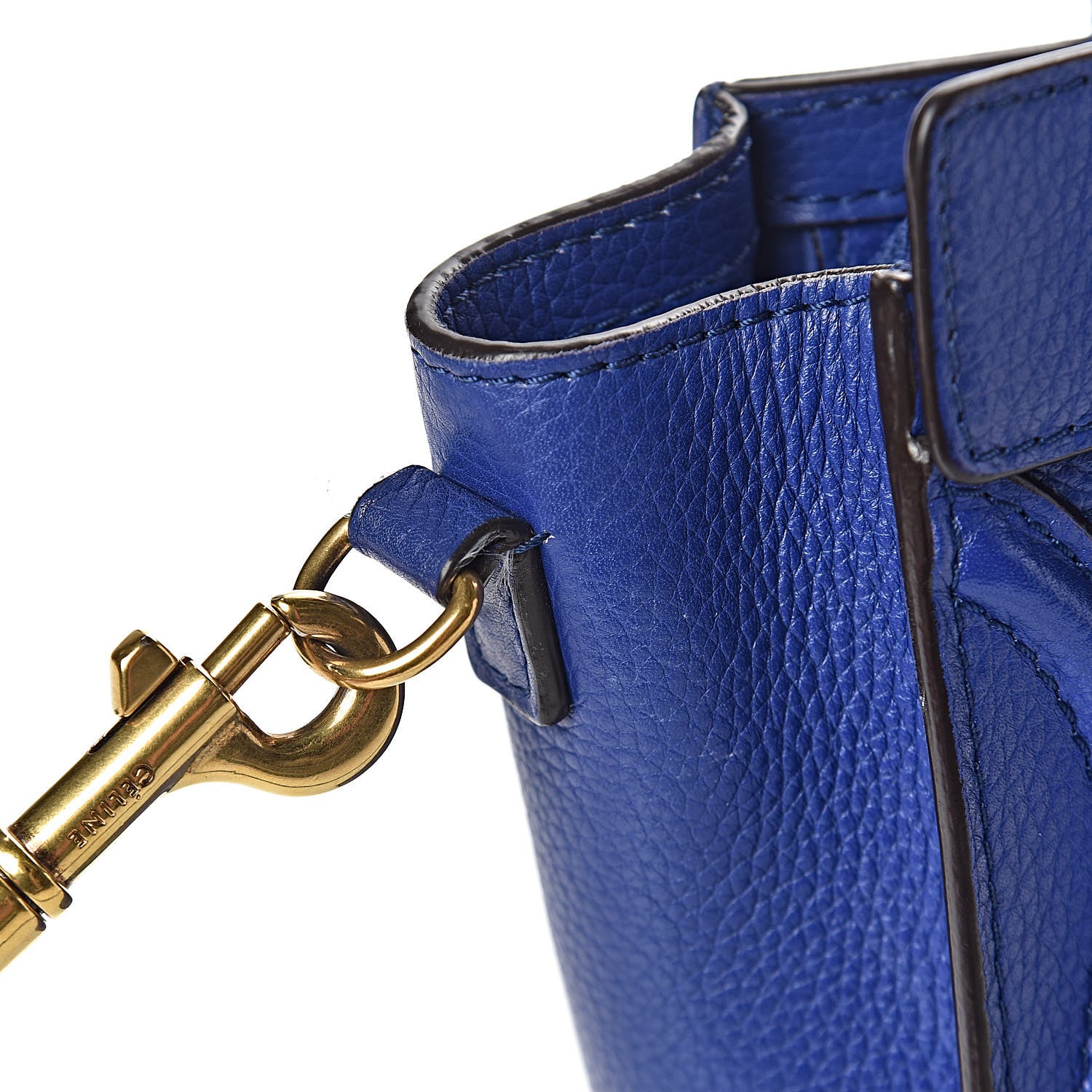 Celine Drummed Calfskin Nano Luggage Indigo 24 of 28