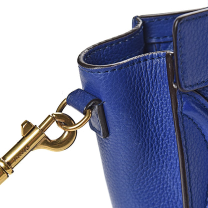 Celine Drummed Calfskin Nano Luggage Indigo 24 of 28