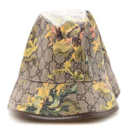 Gucci GG Supreme Monogram Azalea Calfskin Dusty Carnation Retro Interlocking G Bucket Hat S Beige Ebony Multicolor 5 of 8