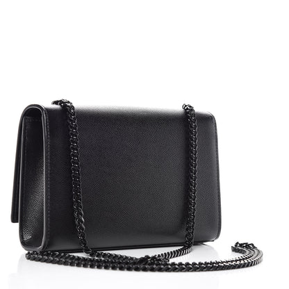 Saint Laurent Grain De Poudre Small Monogram Kate Satchel Black 3 of 9