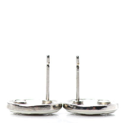 Chanel Enamel 31 Rue Cambon Round Earrings White 3 of 4