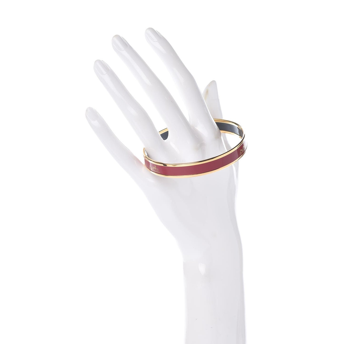 Enamel Printed Narrow Caleche Bracelet 62 Rouge H