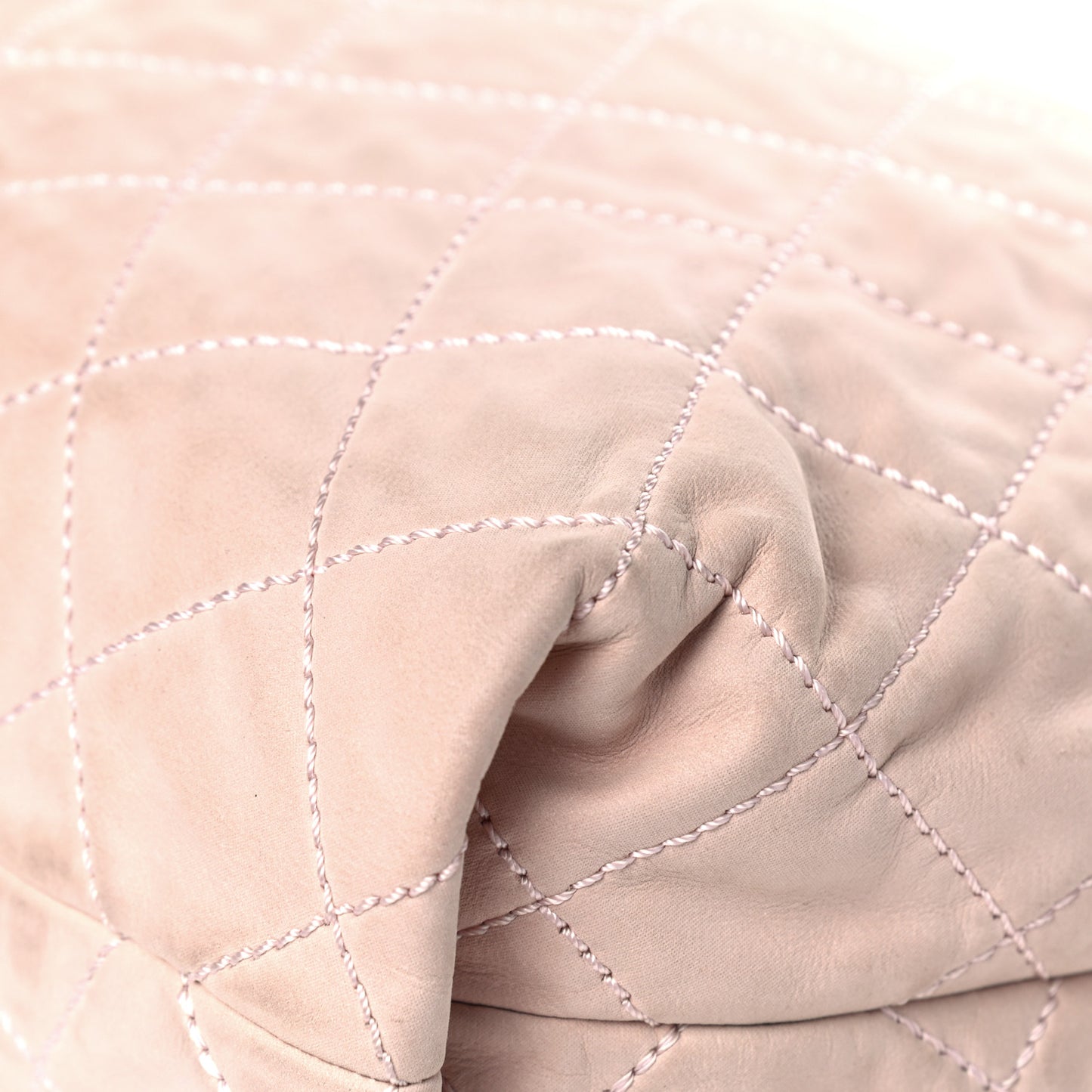 Iridescent Calfskin Quilted Coco Daily Hobo Rose Clair