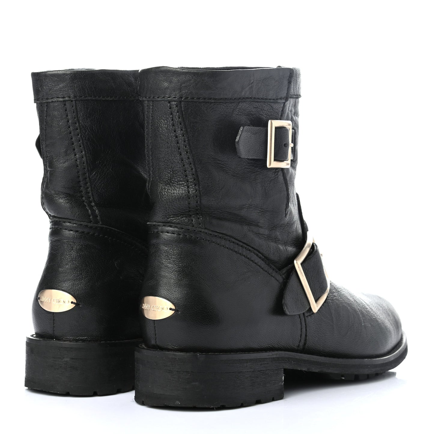 Lambskin Biker Boots 37 Black