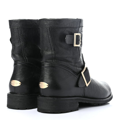 Jimmy Choo Lambskin Biker Boots 37 Black 4 of 8