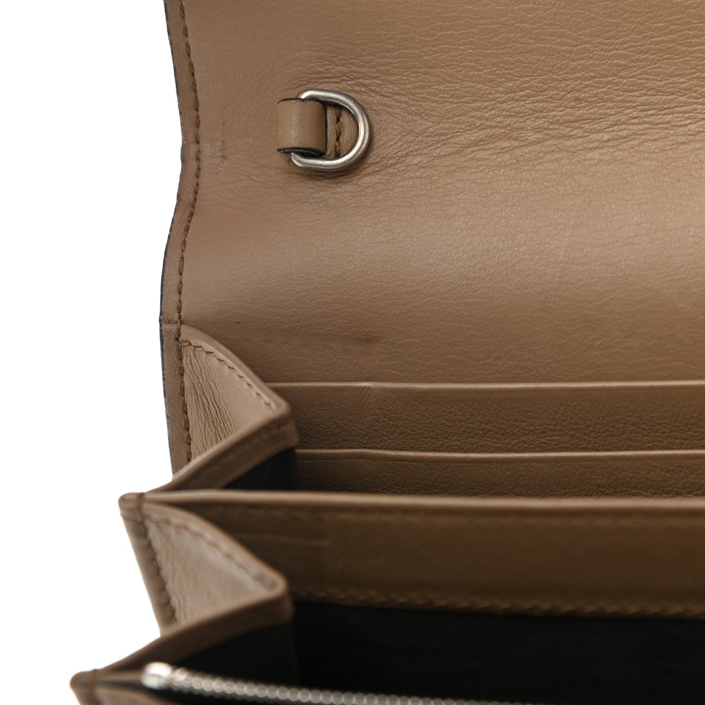 Suede Mini Dionysus Chain Wallet Taupe