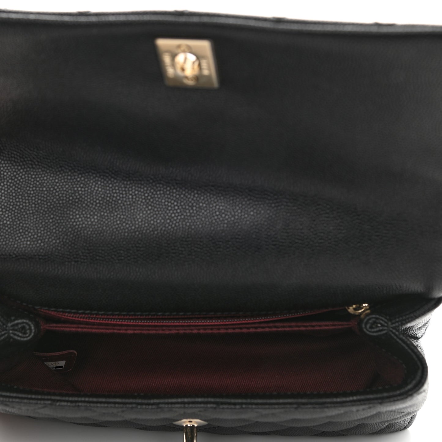 Caviar Quilted Mini Coco Handle Flap Black