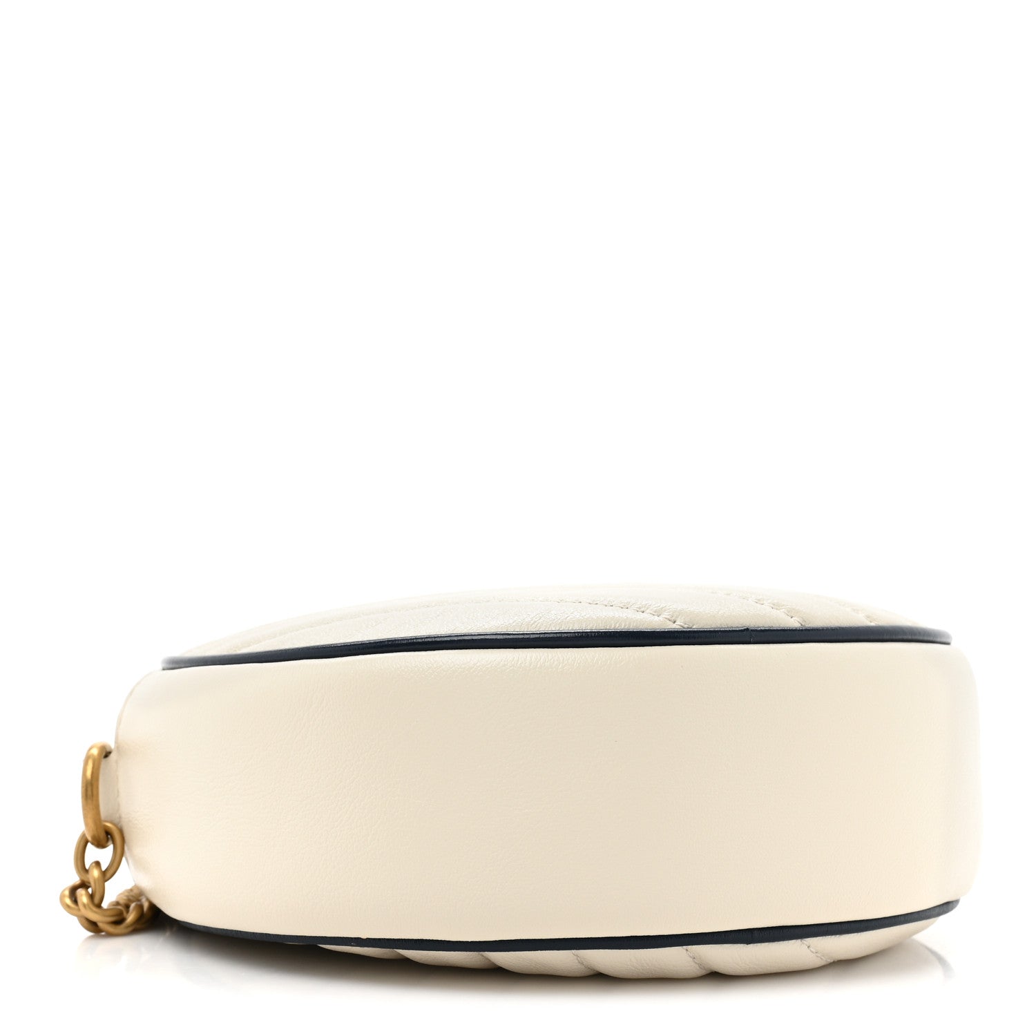 Gucci Azalea Calfskin Matelasse Diagonal Mini Torchon GG Marmont Round Shoulder Bag Mystic White Blue Agata 4 of 9
