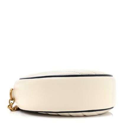 Gucci Azalea Calfskin Matelasse Diagonal Mini Torchon GG Marmont Round Shoulder Bag Mystic White Blue Agata 4 of 9