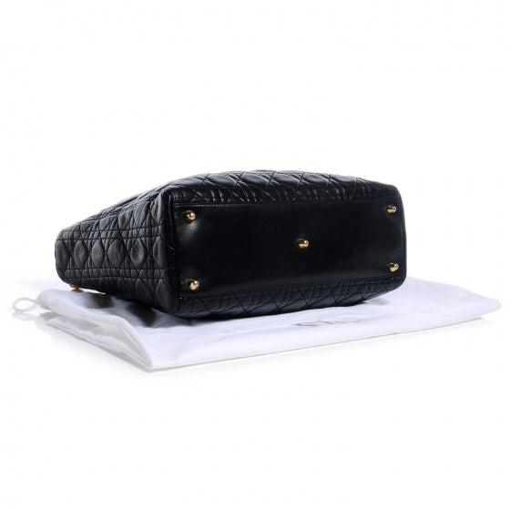 Lambskin Cannage Large Lady Dior Black