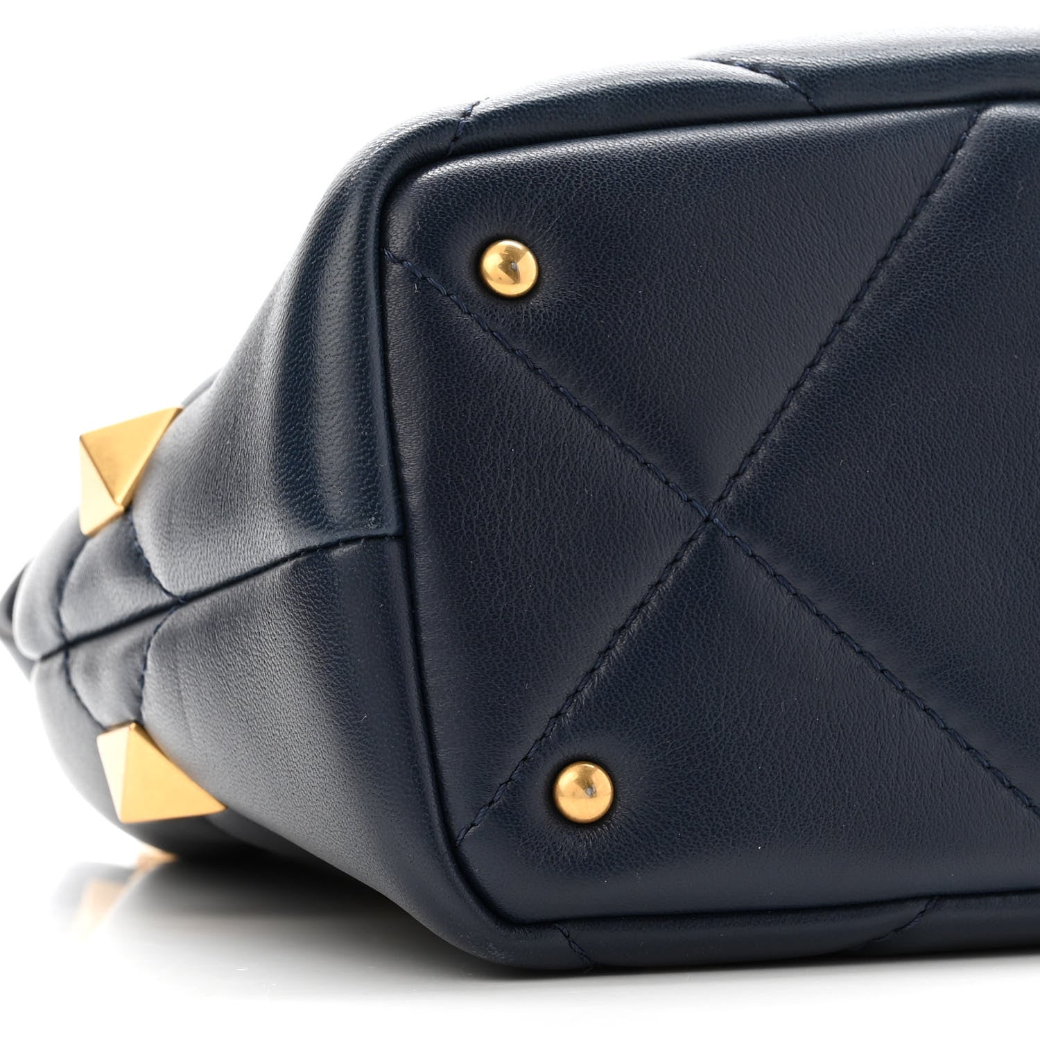 Valentino Garavani Nappa Small Roman Stud The Handle Bag Navy 8 of 9
