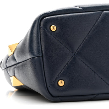 Valentino Garavani Nappa Small Roman Stud The Handle Bag Navy 8 of 9