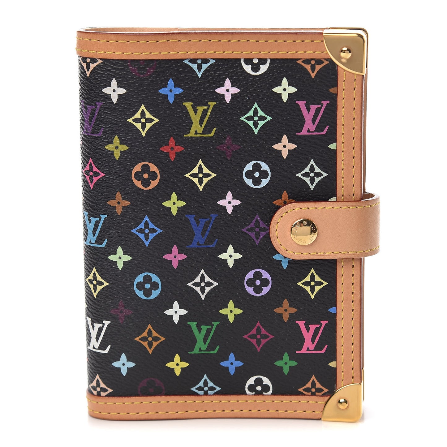Monogram Multicolor Small Ring Agenda Cover Black