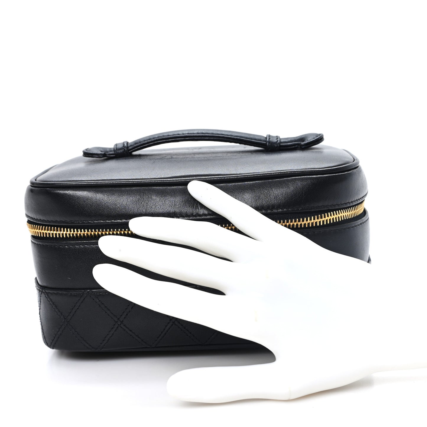 Lambskin Vanity Cosmetic Bag Black