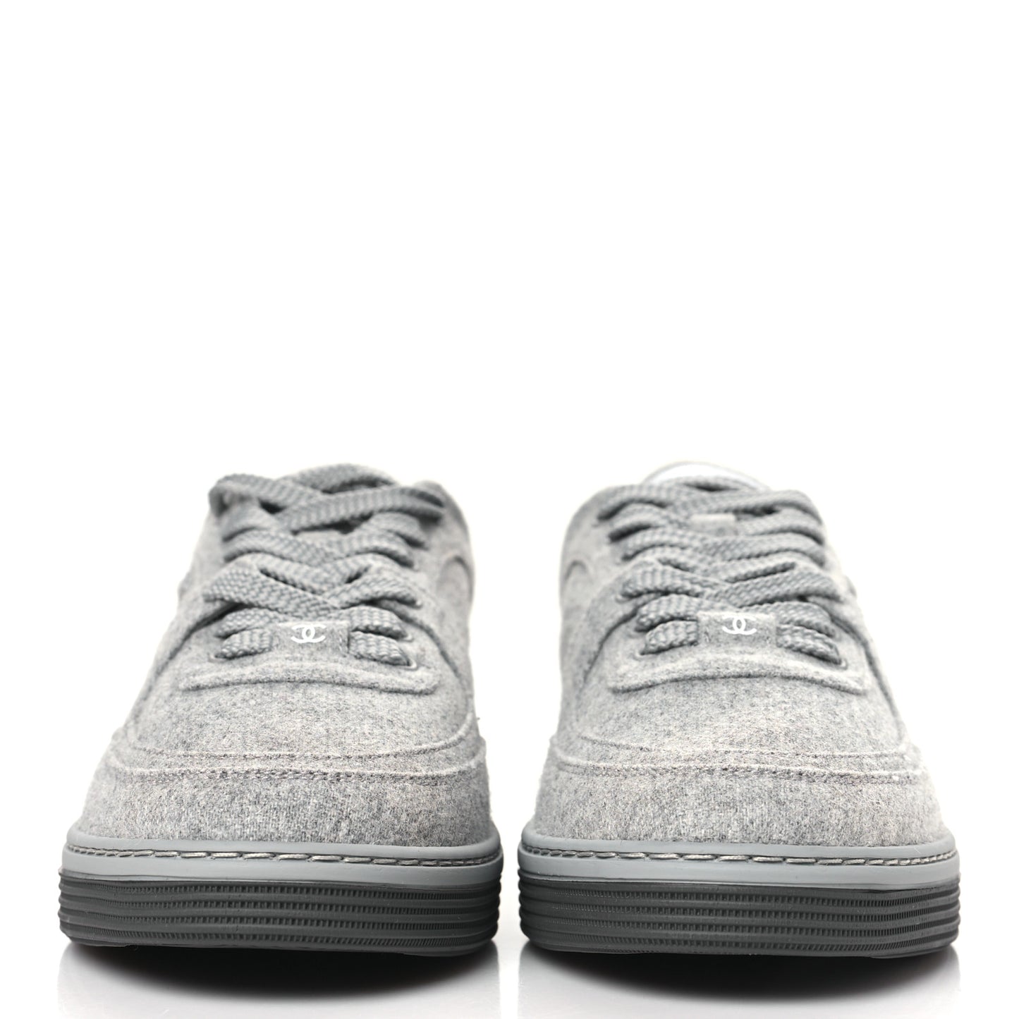 Wool Mixed Fibers Womens CC Sneakers 38 Light Grey