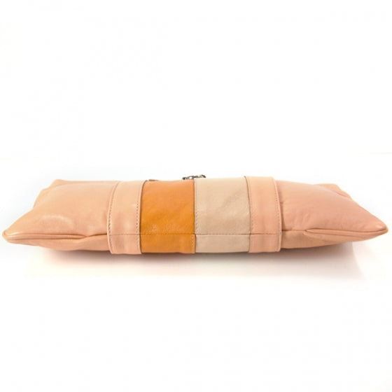 Leather Lucky Star Clutch Peach