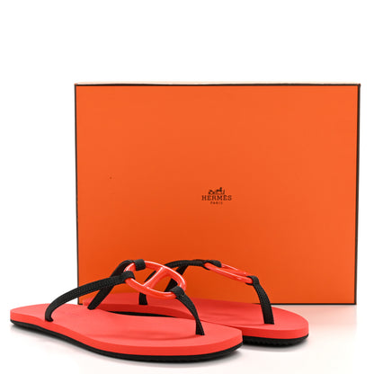 Hermes Canvas Acetate Kala Nera Sandals 36.5 Carbone Cornaline 11 of 11