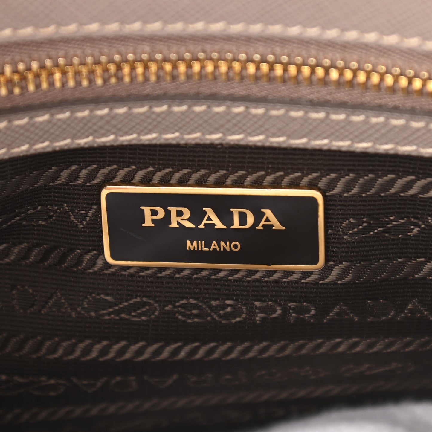 Saffiano Mini Galleria Double Zip Tote Argilla