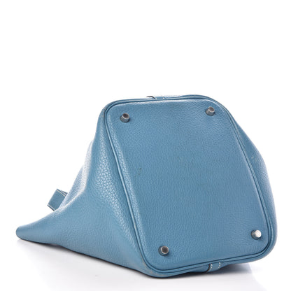 Hermes Taurillon Clemence Picotin 22 MM Blue Jean 4 of 15