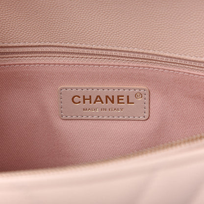 Chanel Caviar Lizard Embossed Chevron Quilted Small Coco Handle Flap Beige 8 of 11