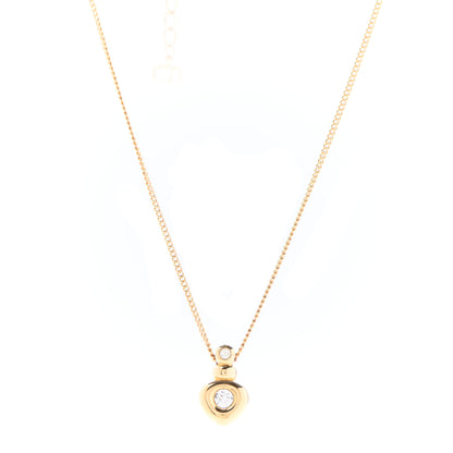 Christian Dior Crystal Heart Pendant Necklace Gold 1 of 5