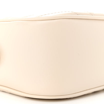 Gucci Calfskin Matelasse Small GG Marmont Chain Shoulder Bag White 10 of 12