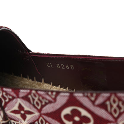 Louis Vuitton Jacquard Since 1854 Starboard Espadrille Flats 37 Bordeaux 9 of 10
