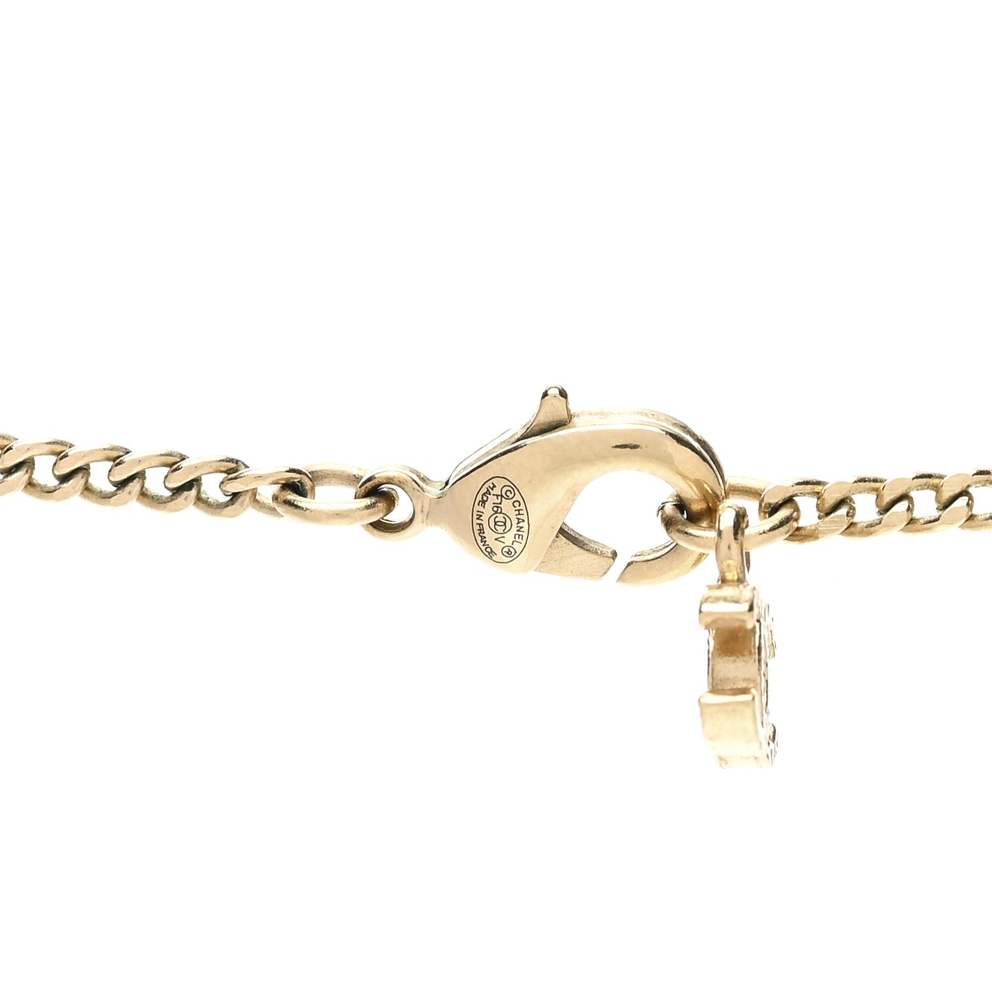 Baguette Crystal CC Necklace Gold
