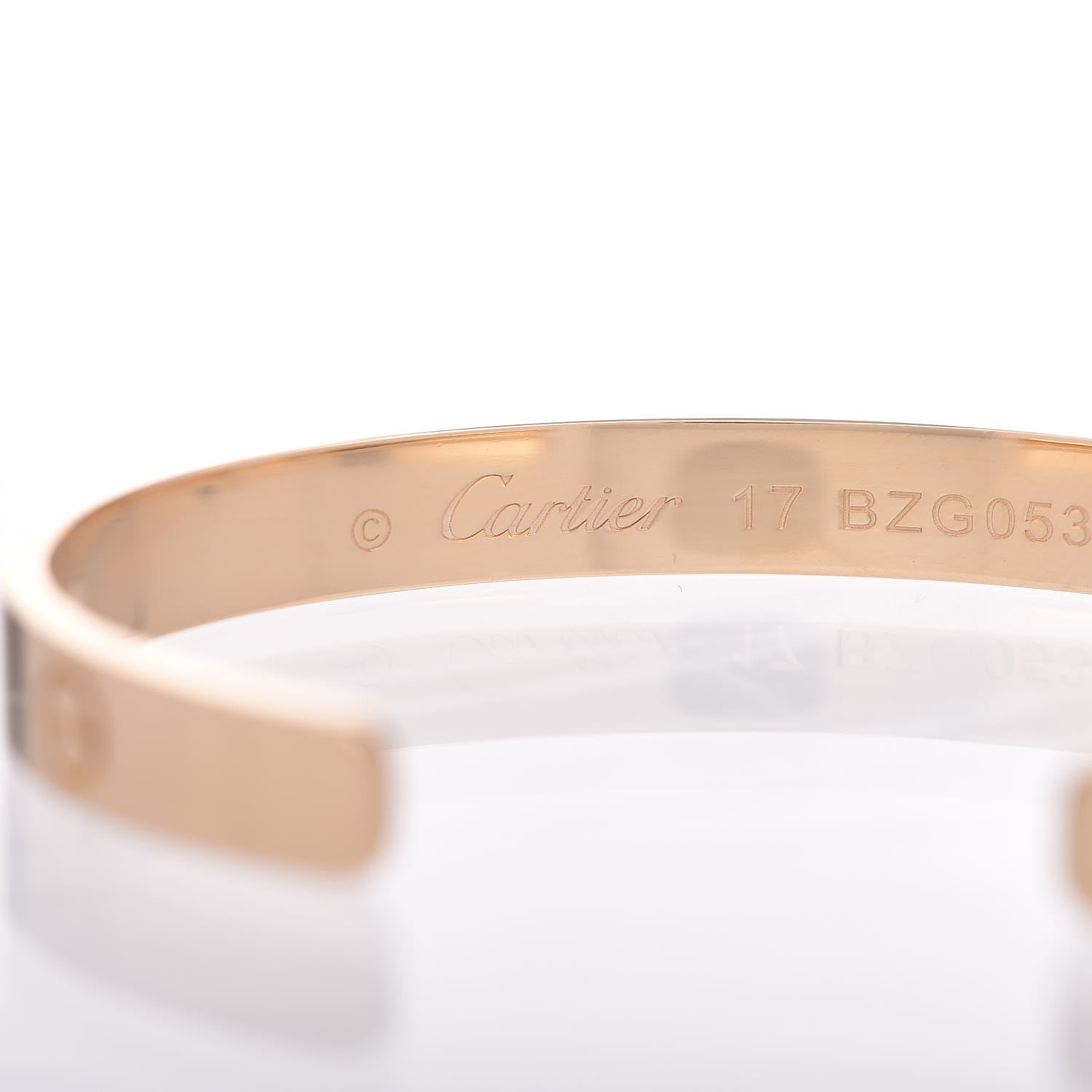 Cartier 18K Yellow Gold LOVE Cuff Bracelet 17 4 of 5