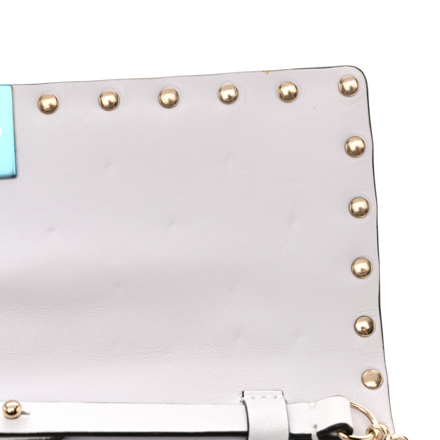 Valentino Garavani Nappa Rockstud Spike Wallet On Chain Optic White 10 of 10