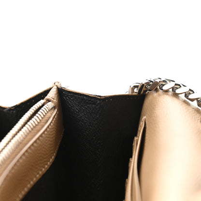 Saint Laurent Grain De Poudre Matelasse Chevron Monogram Chain Wallet Nude Powder 11 of 11