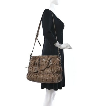 Prada Nappa Gaufre Tote Cuoio Argilla 3 of 17