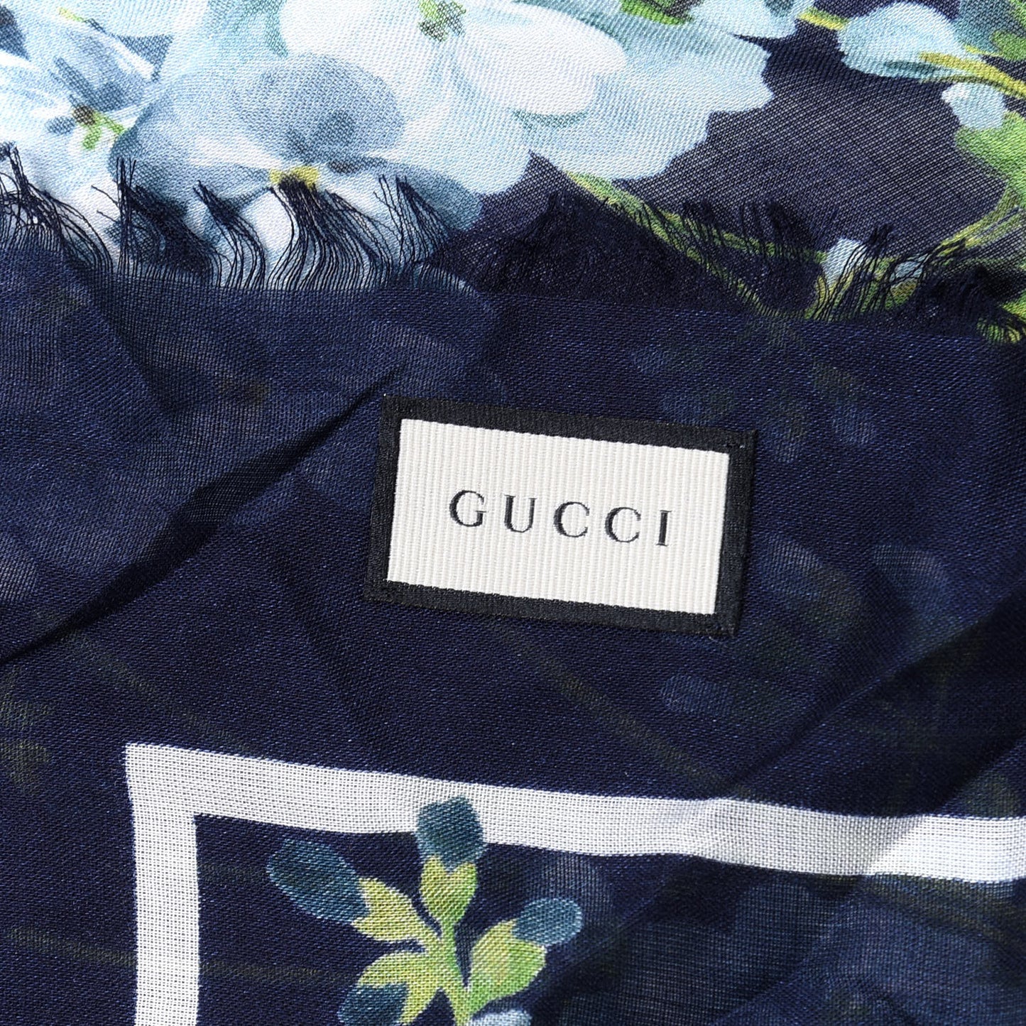 Modal Silk New Bloomy Shawl Midnight Blue Sky Blue