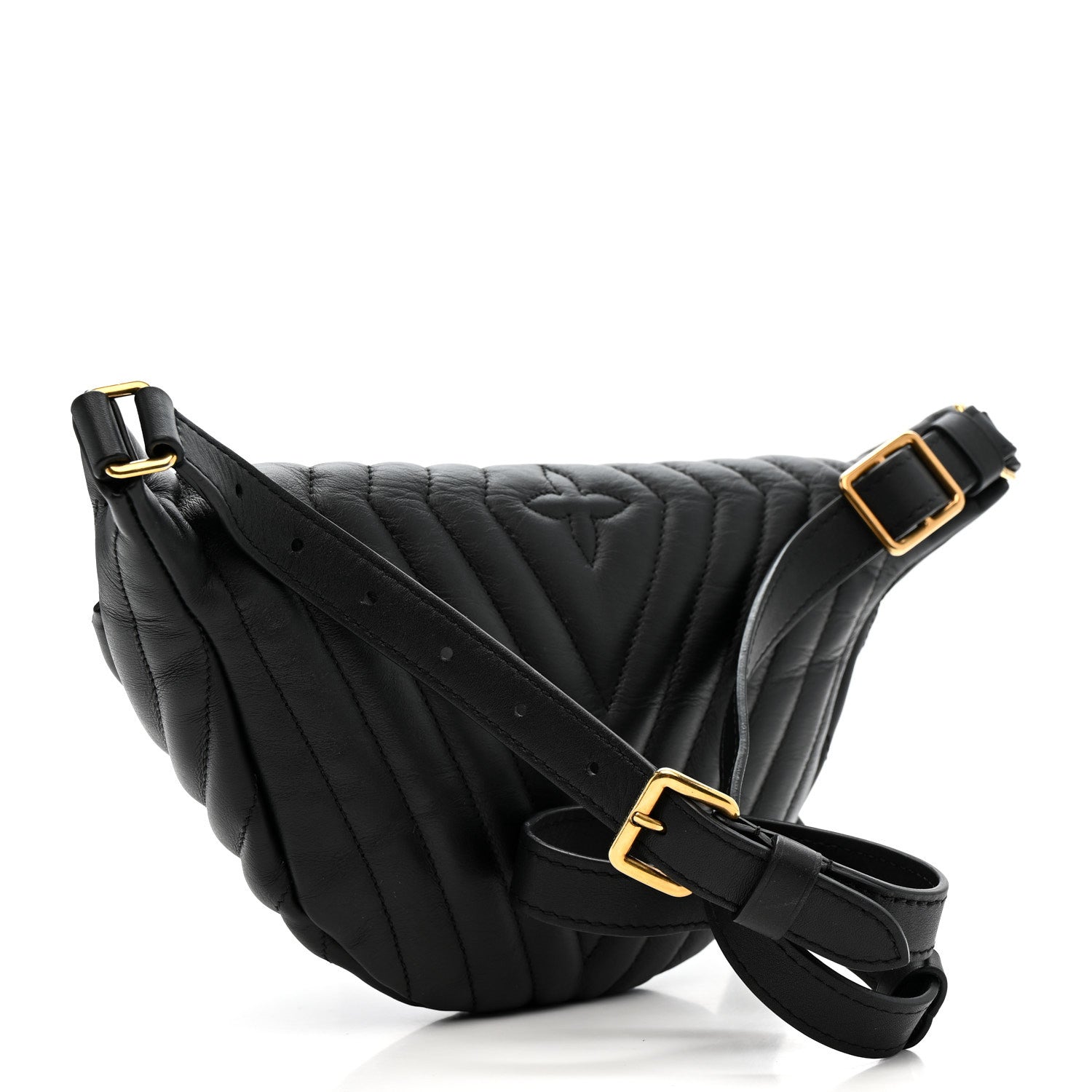 Louis Vuitton Calfskin Quilted New Wave Bumbag Black 3 of 12