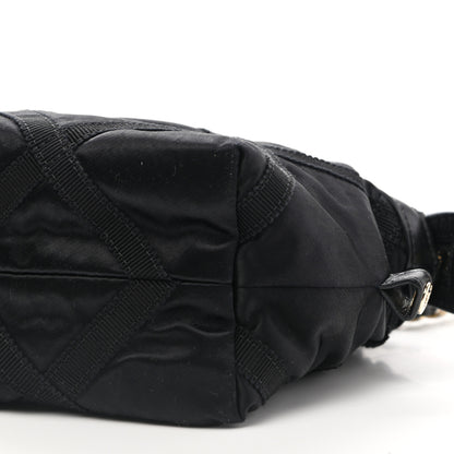 Chanel Nylon Grosgrain Quilted Lifestyle Clutch with Chain Black 10 of 11