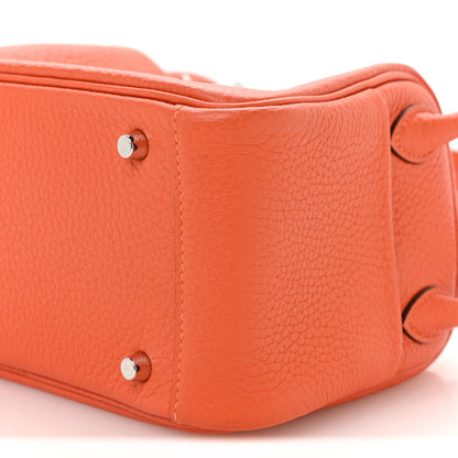 Hermes Taurillon Clemence Mini Lindy 20 Feu 10 of 11