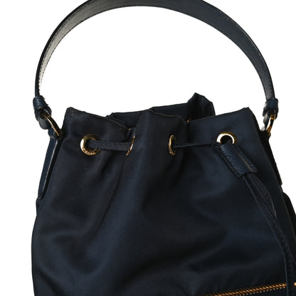 Prada Saffiano Tessuto Nylon Mini Bucket Crossbody Bag Navy 12 of 14