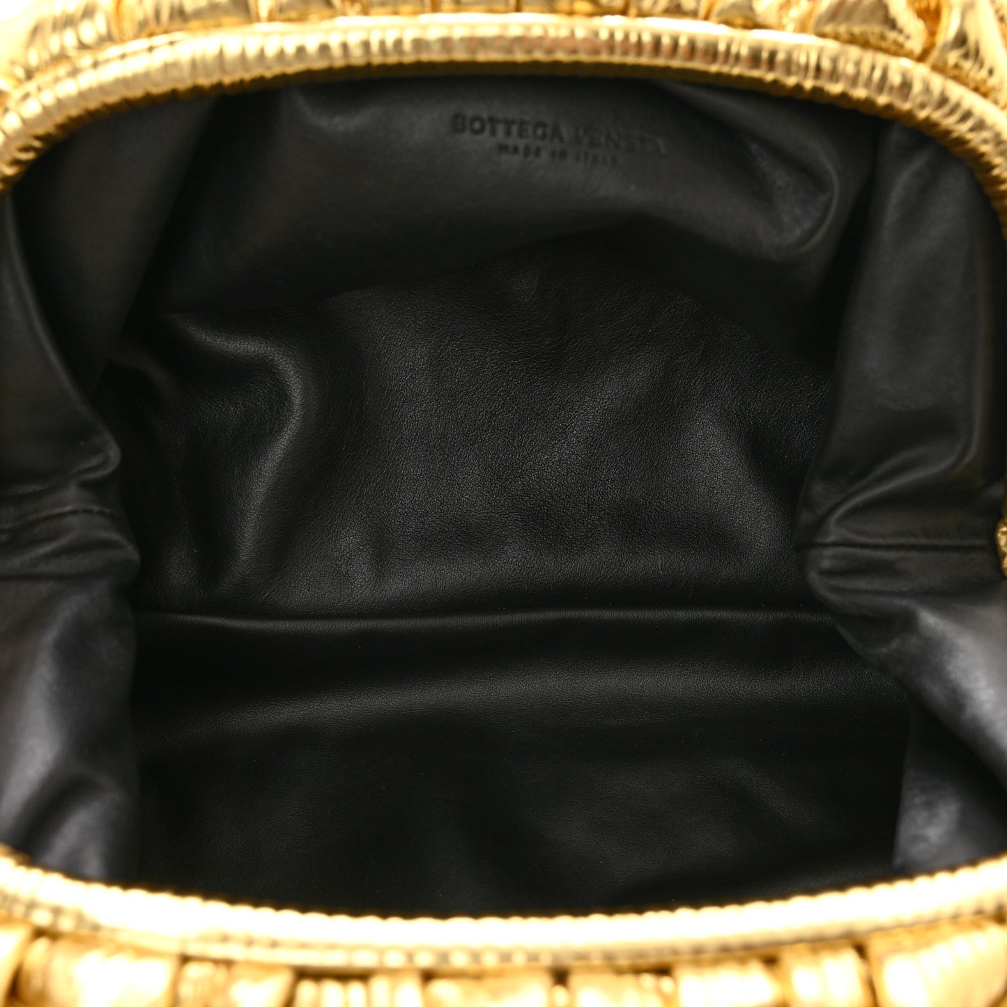 Metallic Bark Calfskin Embossed The Pouch Oversized Clutch Oro