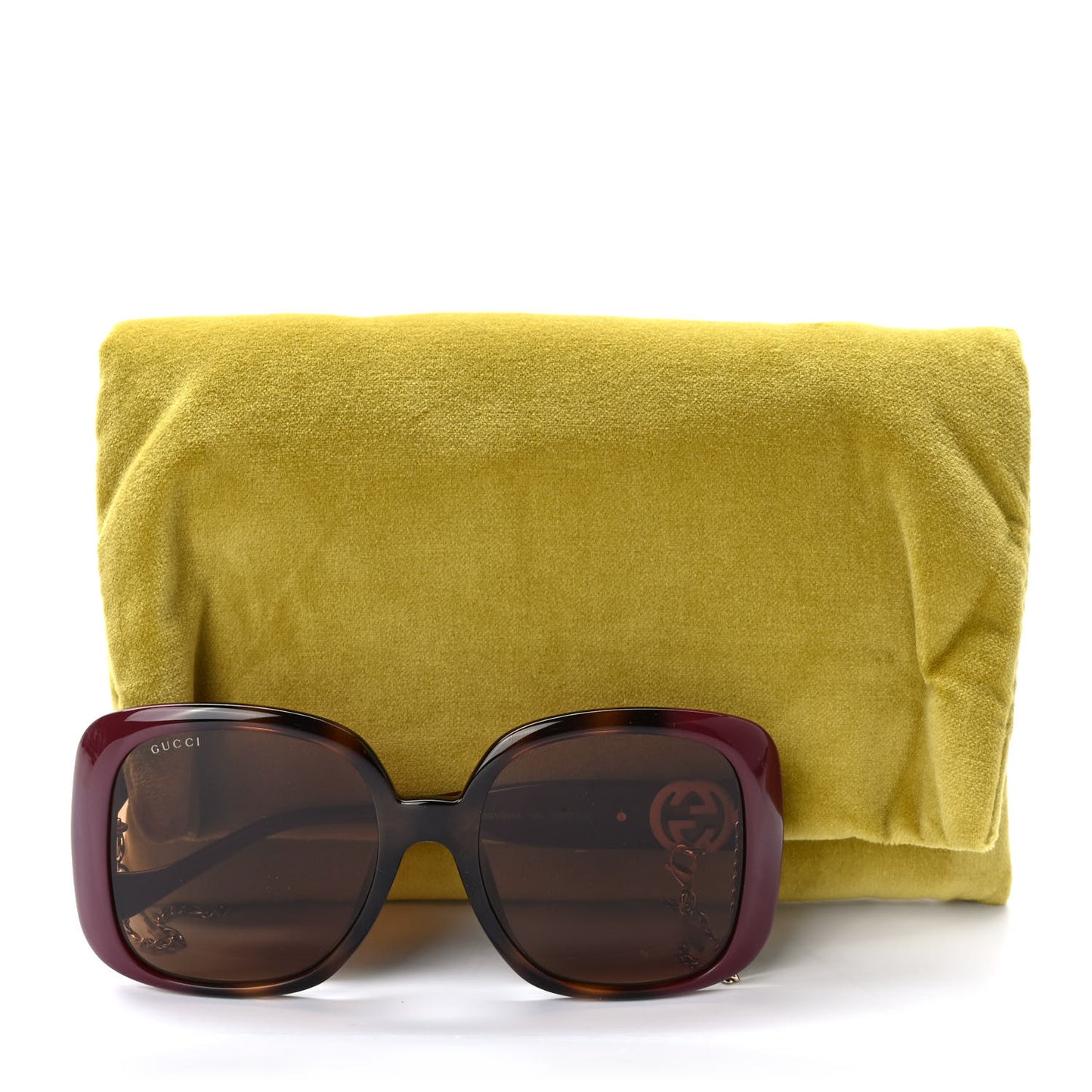 Acetate Square Frame Chain Sunglasses GG1029SA