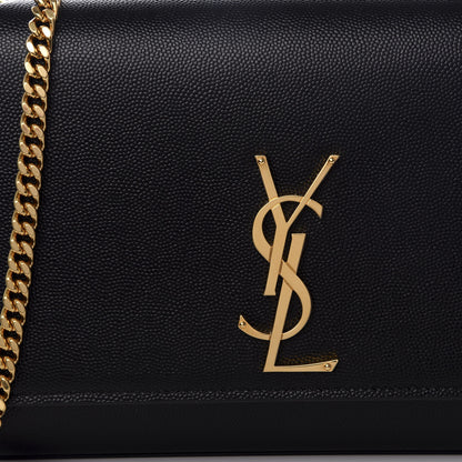 Saint Laurent Grain De Poudre Medium Classic Monogram Kate Satchel Black 9 of 9