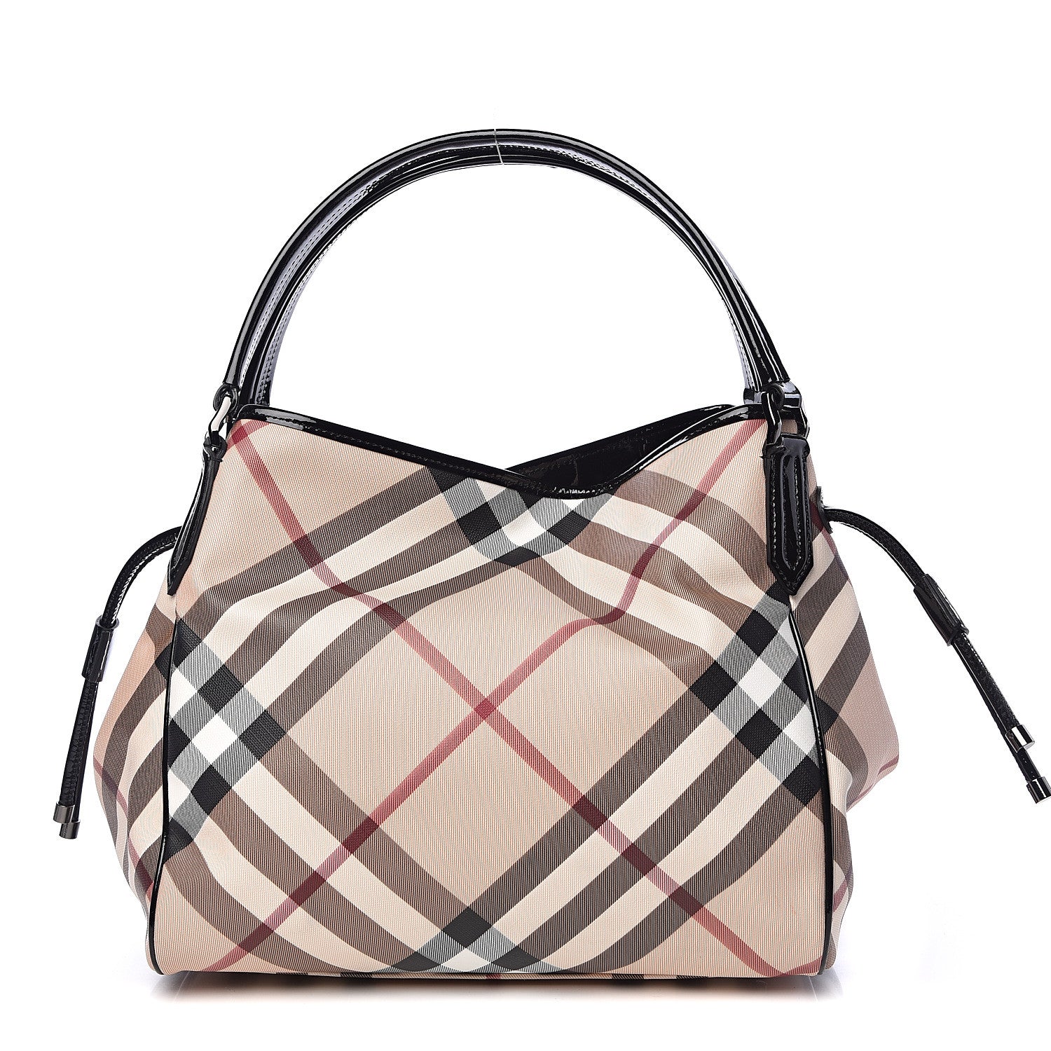 Burberry Patent Nova Check Small Bilmore Tote Black 1 of 13