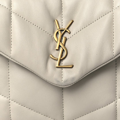Saint Laurent Lambskin Quilted Toy Loulou Puffer Monogram Chain Satchel Crema Soft 7 of 14