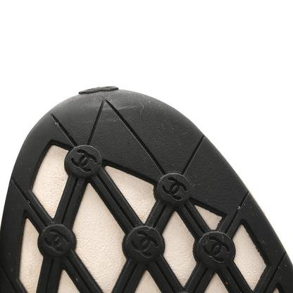 Chanel Calfskin Mesh Lycra Suede Womens Logo Sneakers 41 Black 9 of 11
